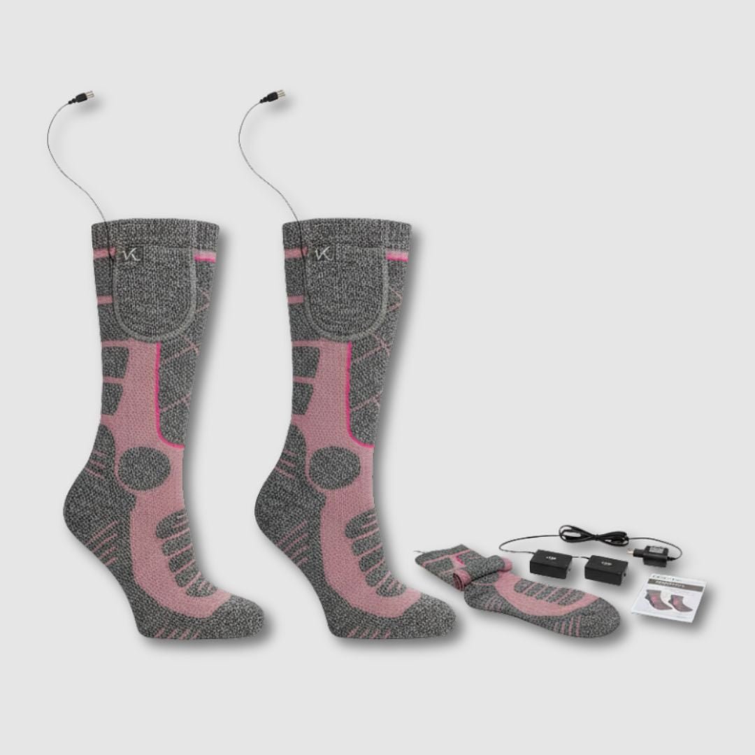 Chaussettes Chauffantes Rechargeables 2023 – Batterie 5000 MAh, 4 Niveaux De Chaleur Jusqu’à 65°C, Lavables, Idéales Ski Et Camping
