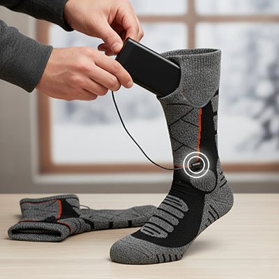 Heated Socks – 4000 mAh (5V) Battery Powered, Washable & Ultra Comfortable🔥 - Heatixo